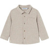 Baby Jacquard Overshirt, Beige - Button Downs - 1 - thumbnail