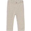 Jacquard Trousers, Beige - Pants - 1 - thumbnail