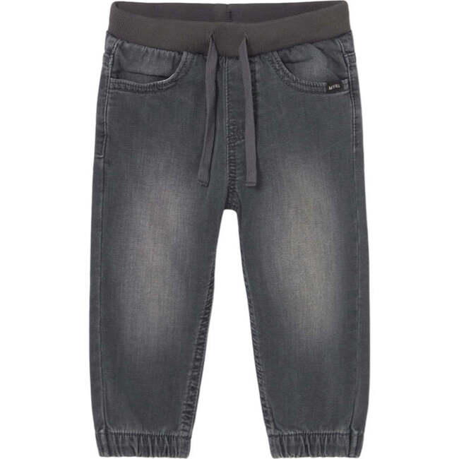 Baby Denim Jogger Pants, Grey Denim