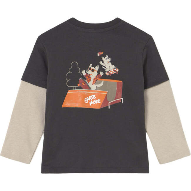 Baby Double-Sleeve T-Shirt, Grey - T-Shirts - 2