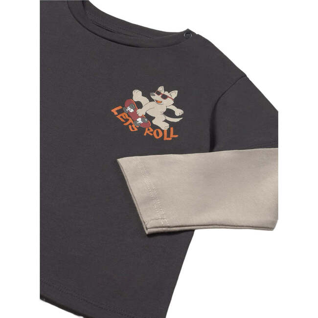 Baby Double-Sleeve T-Shirt, Grey - T-Shirts - 3