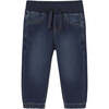 Baby Denim Jogger Pants, Blue Denim - Pants - 1 - thumbnail