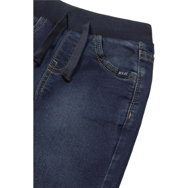 Baby Denim Jogger Pants, Blue Denim - Pants - 3