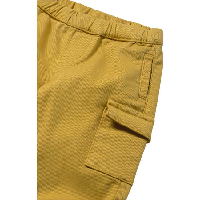 Baby Cargo Pants with Pockets, Mustard - Pants - 3
