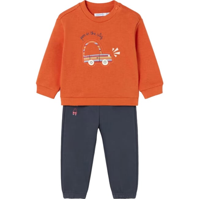 Baby 2 Piece Car Tracksuit, Orange