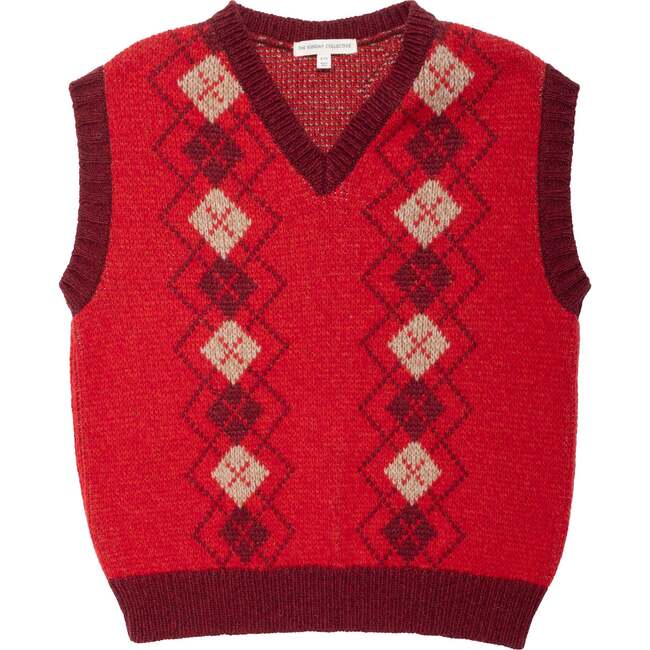Wool Yearbook Vest in Argyle
