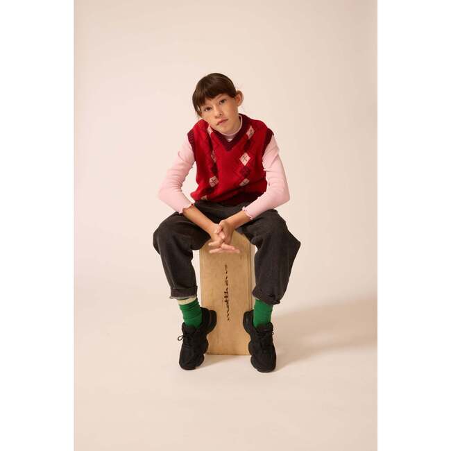 Wool Yearbook Vest in Argyle - Vests - 2