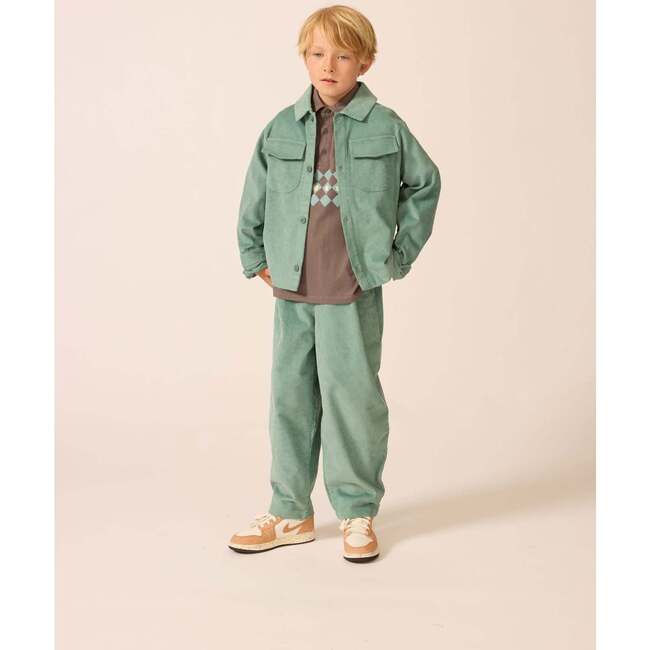Corduroy Shacket in Teal Tambourine - Button Downs - 2