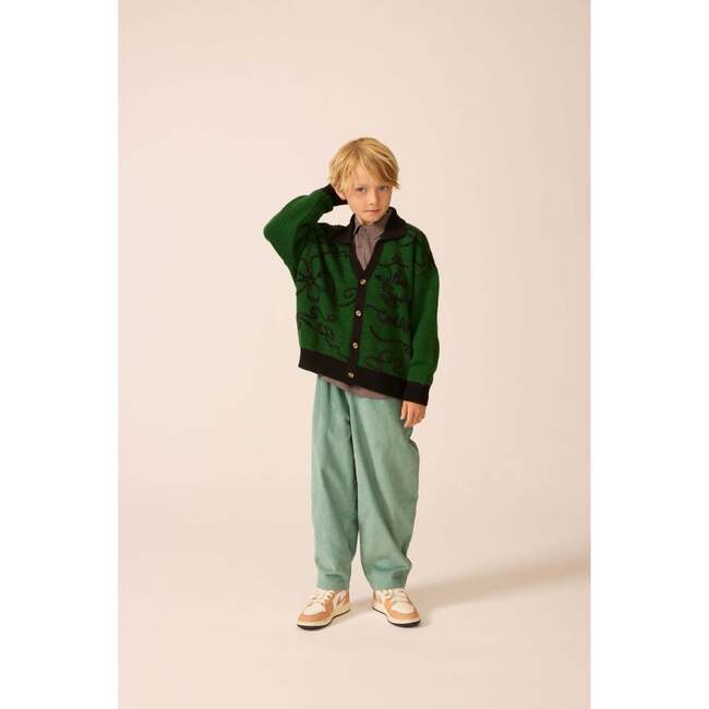 Collared Classroom Cardigan with Intarsia