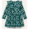 Recycled Cotton Snowy Pine Ruffle Dress, Green - Dresses - 1 - thumbnail