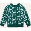 Recycled Cotton Snowy Pine Sweatshirt, Green - Sweatshirts - 1 - thumbnail