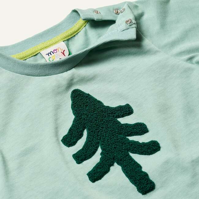 Recycled Cotton Snowy Pine Tree T-Shirt, Green - T-Shirts - 2