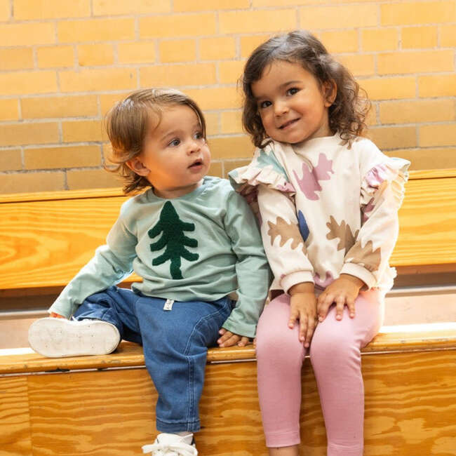 Recycled Cotton Snowy Pine Tree T-Shirt, Green - T-Shirts - 3