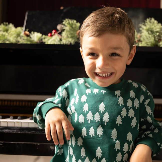 Recycled Cotton Snowy Pine Sweatshirt, Green - Sweatshirts - 3