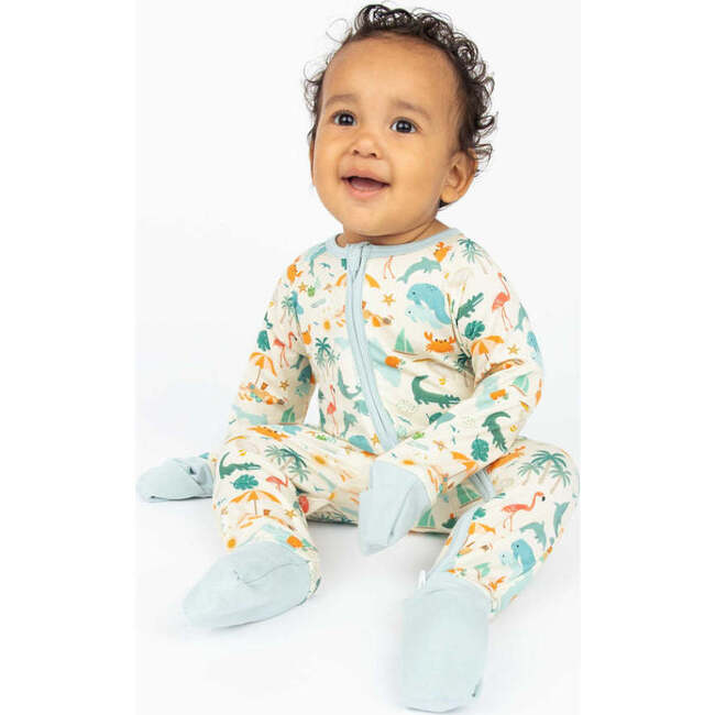 Explore Florida Bamboo Convertible Baby Pajamas Beige/Multi - Footie Pajamas - 2