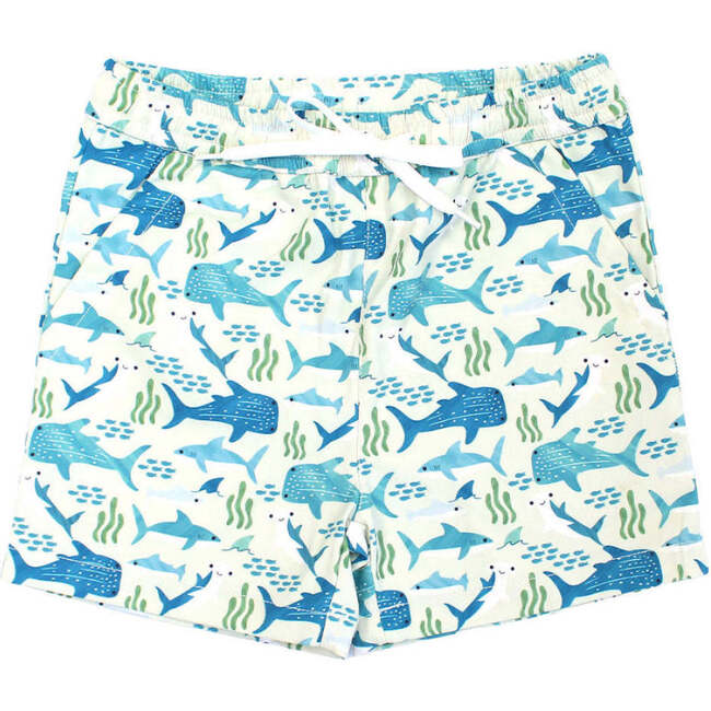 Shark Friends Boys Swim Trunks Blue/Multi
