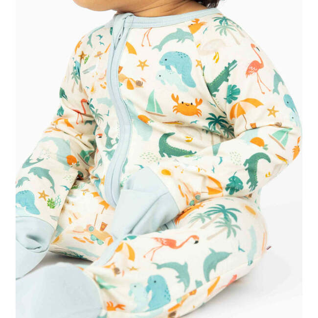 Explore Florida Bamboo Convertible Baby Pajamas Beige/Multi - Footie Pajamas - 3