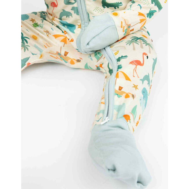 Explore Florida Bamboo Convertible Baby Pajamas Beige/Multi - Footie Pajamas - 5