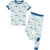 Shark Friends Bamboo Short Sleeve Kids Pajama Pants Set Blue/Multi - Pajamas - 1 - thumbnail