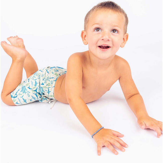 Shark Friends Boys Swim Trunks Blue/Multi - Swim Trunks - 4