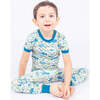 Shark Friends Bamboo Short Sleeve Kids Pajama Pants Set Blue/Multi - Pajamas - 3