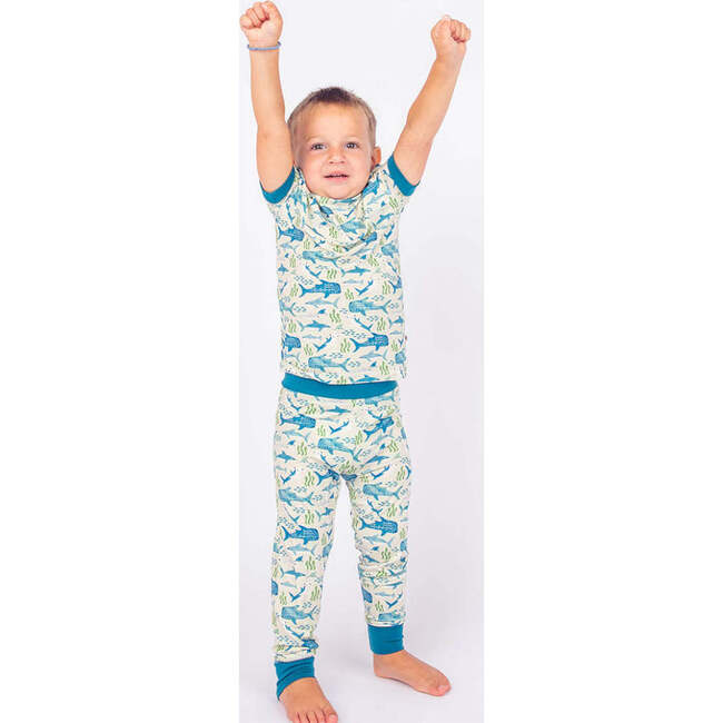 Shark Friends Bamboo Short Sleeve Kids Pajama Pants Set Blue/Multi - Pajamas - 5
