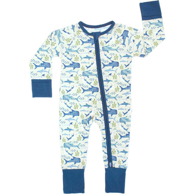 Shark Friends Bamboo Convertible Baby Pajamas Blue/Multi