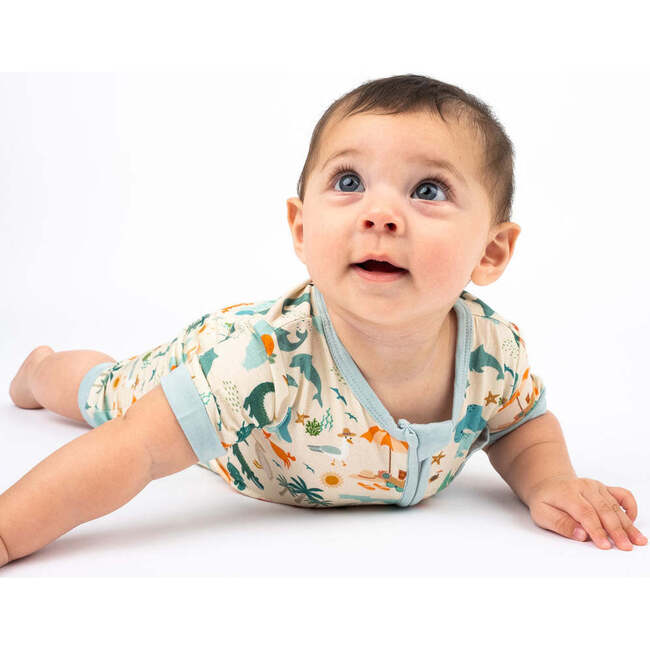 Explore Florida Bamboo Baby Shortie Romper Beige/Multi - Rompers - 2