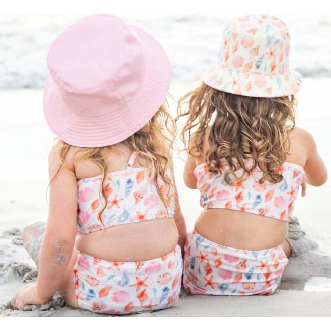 Sandy Seashells and Bubblegum Pink Reversible Bucket Hat Beige/Multi - Hats - 2