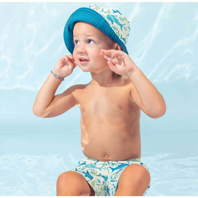 Shark Friends and Ocean Blue Reversible Bucket Hat Blue/Multi - Hats - 5