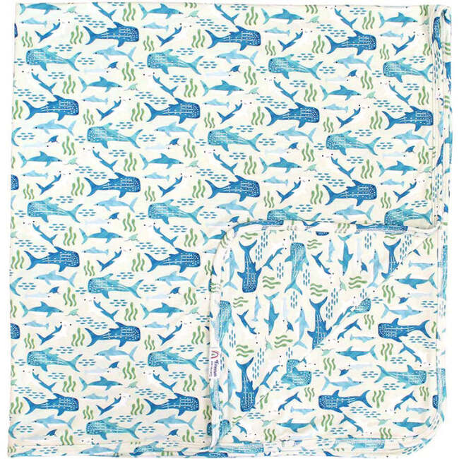 Shark Friends Luxury Bamboo Blanket Blue/Multi