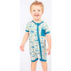 Shark Friends Bamboo Baby Shortie Romper Blue/Multi - Rompers - 2