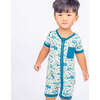 Shark Friends Bamboo Baby Shortie Romper Blue/Multi - Rompers - 3