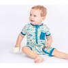 Shark Friends Bamboo Baby Shortie Romper Blue/Multi - Rompers - 5
