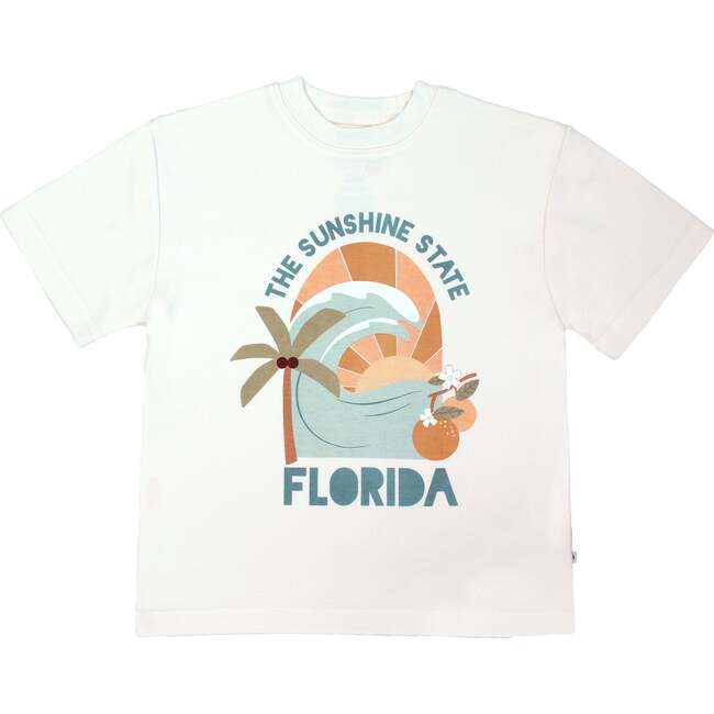 Florida Sunshine State Cotton Toddler Short Sleeve Shirt White/Multi