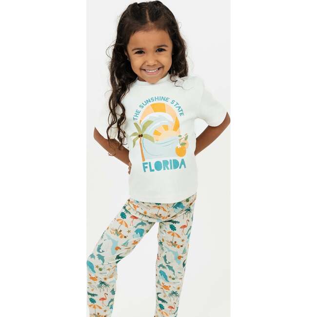 Florida Sunshine State Cotton Toddler Short Sleeve Shirt White/Multi - T-Shirts - 3