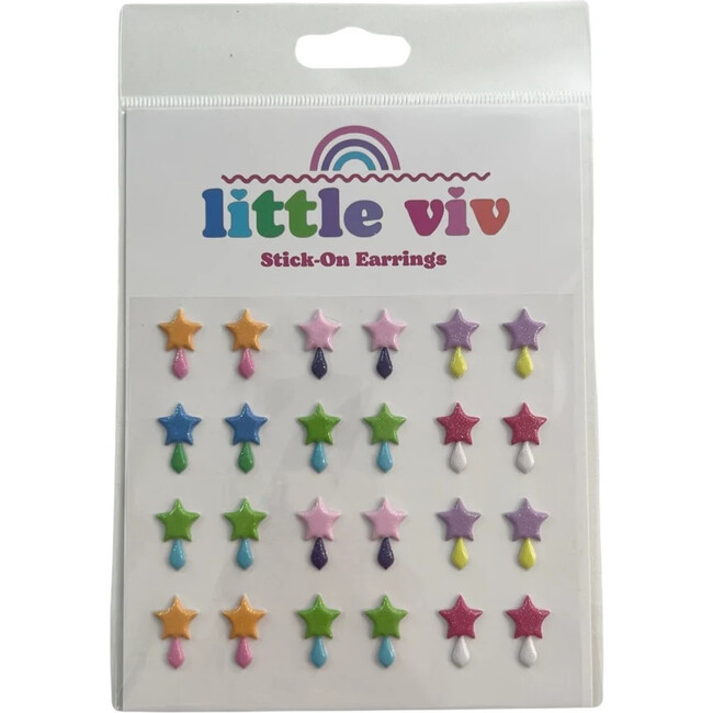 Glitter Star Drop Stick-On Earrings