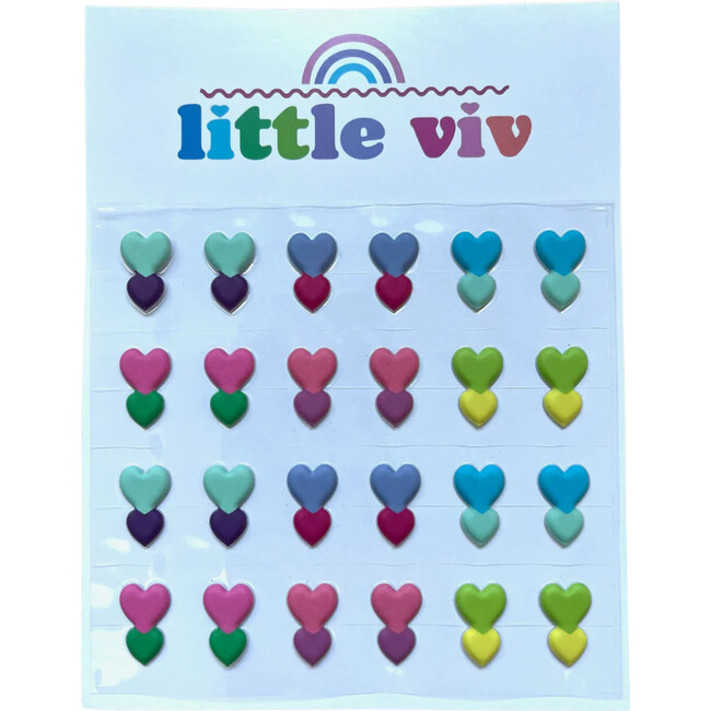 Double Hearts Stick-On Earrings