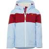 Winter Coat, Cloud Blue with Red Rugby Stripe - Coats - 1 - thumbnail