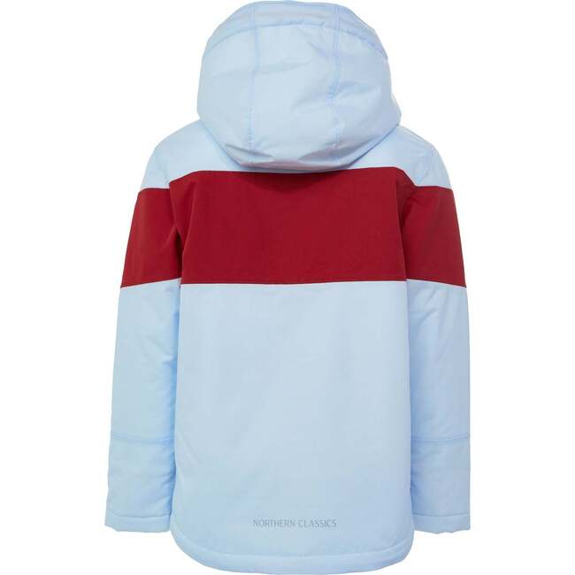 Winter Coat, Cloud Blue with Red Rugby Stripe - Coats - 2