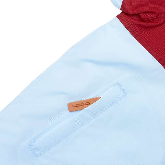 Winter Coat, Cloud Blue with Red Rugby Stripe - Coats - 4