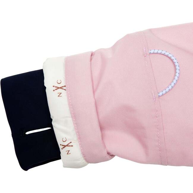 Winter Coat, Ballerina Pink with Red Rugby Stripe - Coats - 3