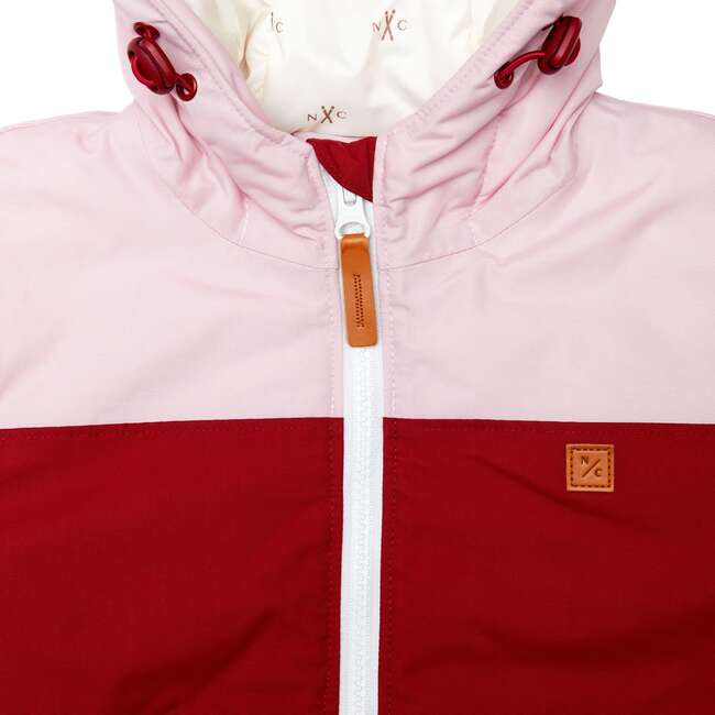 Winter Coat, Ballerina Pink with Red Rugby Stripe - Coats - 4