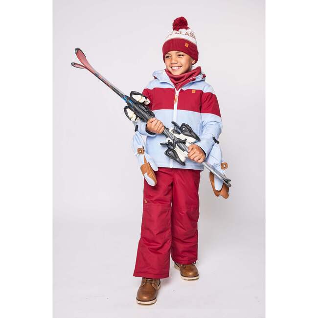 Winter Coat, Cloud Blue with Red Rugby Stripe - Coats - 5