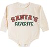 Santa's Favorite Christmas Long Sleeve Romper, Natural - Rompers - 1 - thumbnail