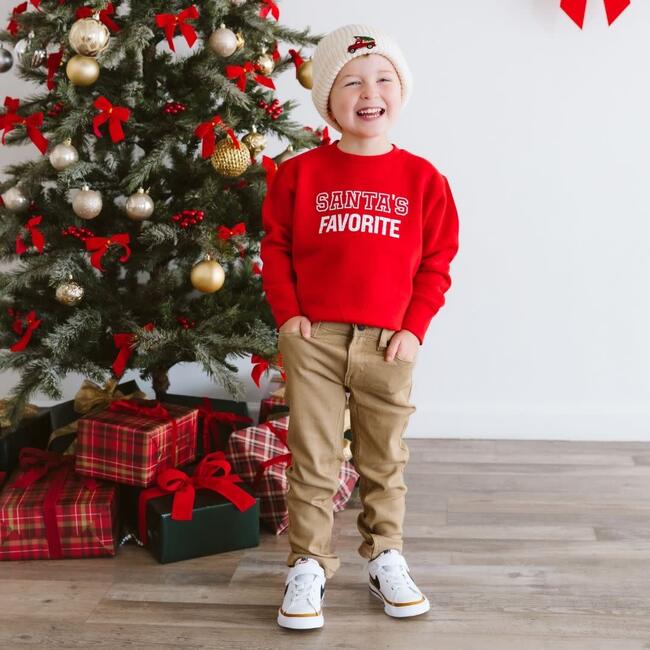 Santa's Favorite Christmas Sweatshirt, Red - Sweatshirts - 2
