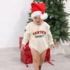 Santa's Favorite Christmas Long Sleeve Romper, Natural - Rompers - 2