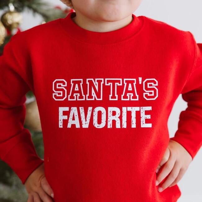 Santa's Favorite Christmas Sweatshirt, Red - Sweatshirts - 3