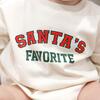 Santa's Favorite Christmas Long Sleeve Romper, Natural - Rompers - 3