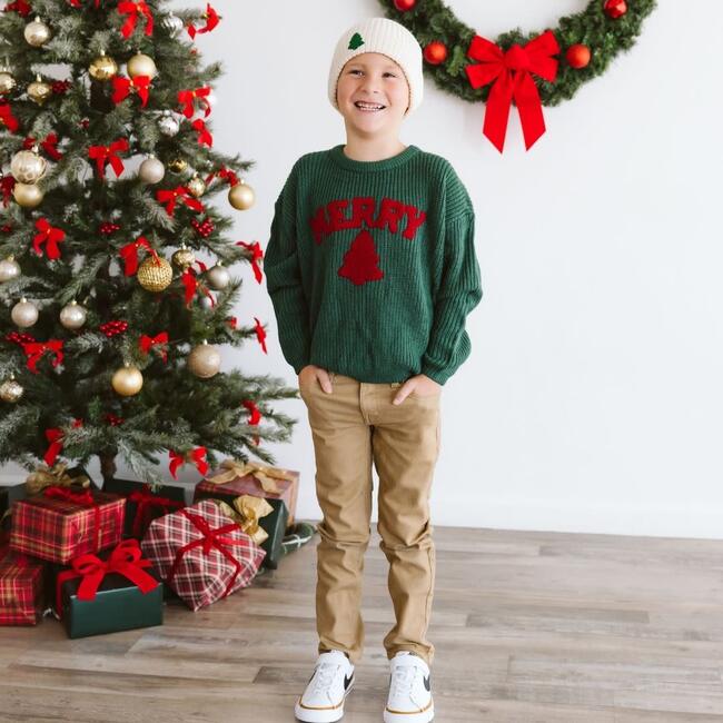 Tree Patch Christmas Beanie, Natural - Hats - 6
